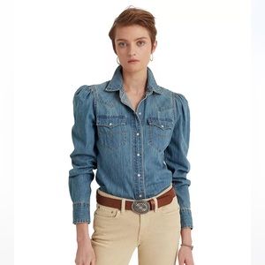 Ralph Lauren Denim puff sleeve top